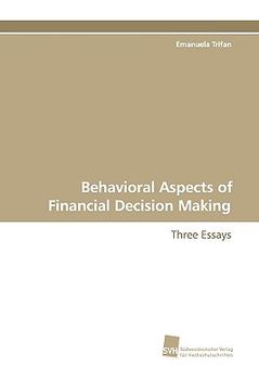 portada behavioral aspects of financial decision making (en Inglés)