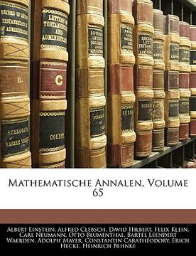 portada mathematische annalen, volume 65 (in English)
