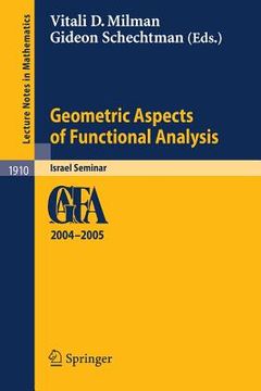 portada Geometric Aspects Of Functional Analysis: Israel Seminar 2004-2005 (lecture Notes In Mathematics) (in English)