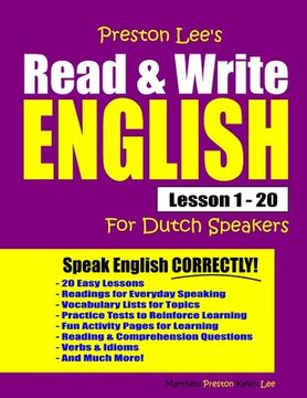 portada Preston Lee's Read & Write English Lesson 1 - 20 For Dutch Speakers (en Inglés)