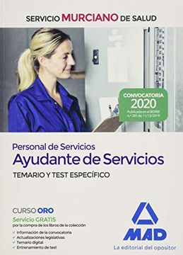 portada Personal de Servicios, Opción Ayudantes de Servicios del Servicio Murciano de Salud. Temario y Test Específico