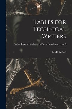 portada Tables for Technical Writers; no.3 (en Inglés)
