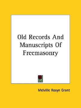 portada old records and manuscripts of freemasonry