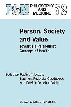 portada person, society and value: towards a personalist concept of health (en Inglés)