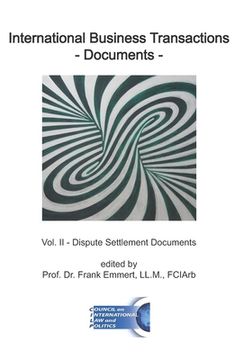 portada International Business Transactions - Documents: Vol. II - Dispute Settlement Documents 