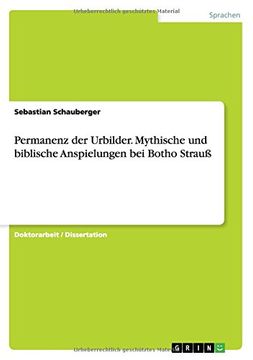 portada Permanenz der Urbilder. Mythische und biblische Anspielungen bei Botho Strauß (German Edition)