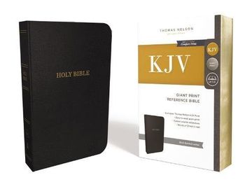 portada KJV, Reference Bible, Giant Print, Bonded Leather, Black, Red Letter Edition, Comfort Print (en Inglés)