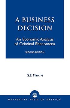 portada murder as a business decision, second edition: an economic analysis of criminal phenomena (in English)