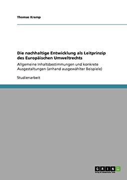 portada Die nachhaltige Entwicklung als Leitprinzip des Europäischen Umweltrechts (German Edition)