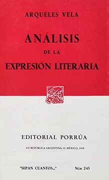 portada Analisis de la Expresion Literaria (Sc243) [Paperback] by Vela, Arqueles (in Spanish)