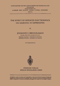 portada the effect of repeated electroshock on learning in depressives (en Inglés)