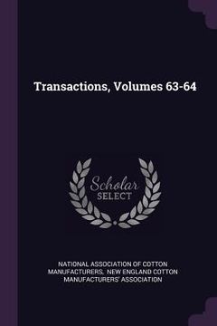 portada Transactions, Volumes 63-64