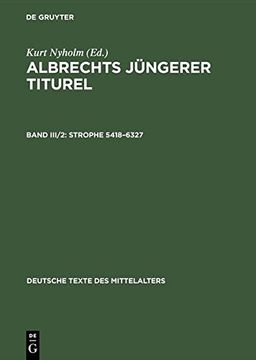 portada Albrechts Juengere Titurel: Band 3/2 Strophe 5418-6327 (Deutsche Texte des Mittelalters)