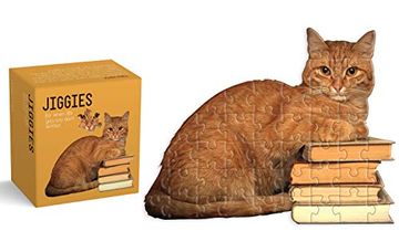 portada Love lit cat Reader Jiggie: Die-Cut 81-Piece Jigsaw Puzzle (en Inglés)