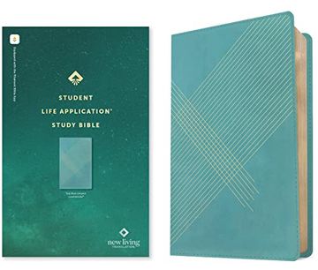 portada Nlt Student Life Application Study Bible, Filament Enabled Edition (Red Letter, Leatherlike, Teal Blue Striped) (in English)