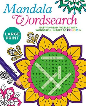 portada Large Print Mandala Wordsearch: Easy-To-Read Puzzles With Wonderful Images to Color in (Color Your Wordsearch) (en Inglés)