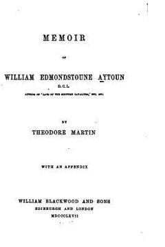 portada Memoir of William Edmondstoune Aytoun (en Inglés)