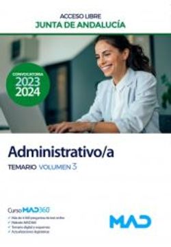 portada Administrativo/A (Acceso Libre). Temario Volumen 3. Junta de Andalucía