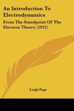 portada an introduction to electrodynamics: from the standpoint of the electron theory (1922) (in English)