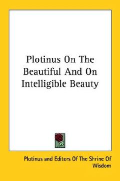 portada plotinus on the beautiful and on intelligible beauty (in English)