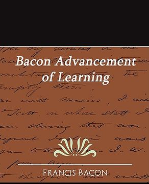 portada bacon advancement of learning (en Inglés)