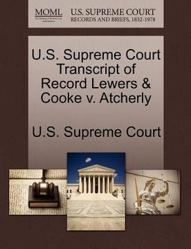 portada u.s. supreme court transcript of record lewers & cooke v. atcherly