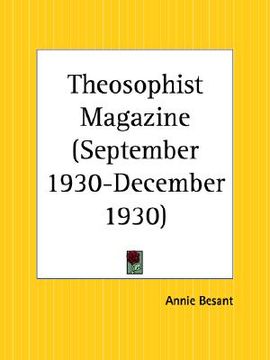 portada theosophist magazine september 1930-december 1930