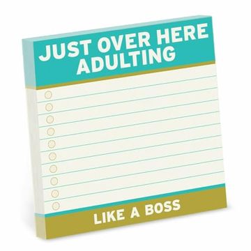 portada 1-Count Knock Knock Adulting Large Sticky Notes (4 x 4-Inches) (en Inglés)