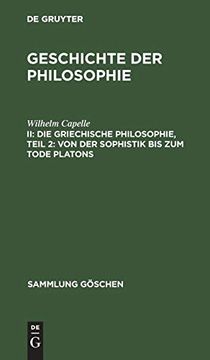 portada Die Griechische Philosophie, Teil 2: Von der Sophistik bis zum Tode Platons (Sammlung g Schen) 
