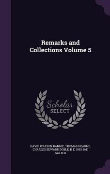 portada Remarks and Collections Volume 5 (in English)