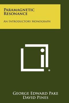 portada paramagnetic resonance: an introductory monograph (en Inglés)