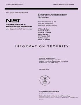 portada Electronic Authentication Guideline: Recommendations of the National Institute of Standards and Technology (in English)