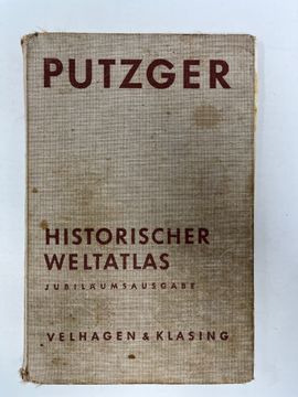 portada Putzger - Historischer Weltatlas Jubiläumsausgabe 1954 - 1961 in Zusammenarbeit mit der Kartographischen Anstalt von Velhagen % Klasig (en Alemán)