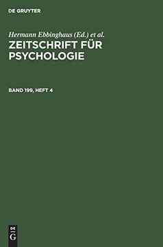 portada Zeitschrift für Psychologie. Band 199, Heft 4: De (en Alemán)