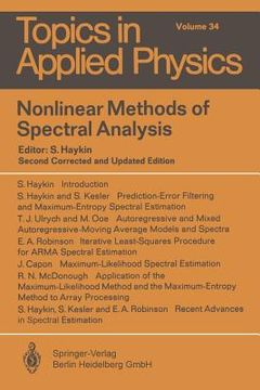 portada nonlinear methods of spectral analysis (en Inglés)