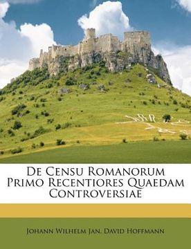 portada de censu romanorum primo recentiores quaedam controversiae