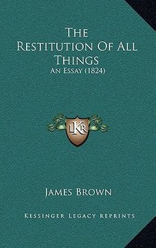 portada the restitution of all things: an essay (1824) (in English)