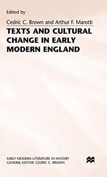 portada Texts and Cultural Change in Early Modern England (Early Modern Literature in History) (in English)