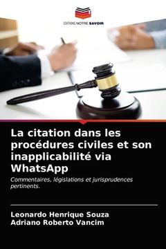 portada La citation dans les procédures civiles et son inapplicabilité via WhatsApp (in French)