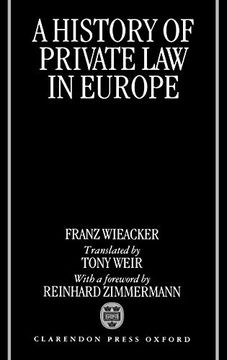 portada A History of Private law in Europe: With Particular Reference to Germany (en Inglés)