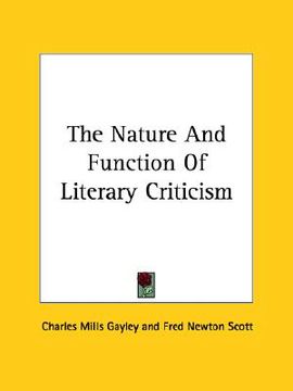 portada the nature and function of literary criticism (en Inglés)