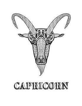 portada Capricorn: Coloring Book with Three Different Styles of All Twelve Signs of the Zodiac. 36 Individual Coloring Pages. 8.5 x 11 (en Inglés)