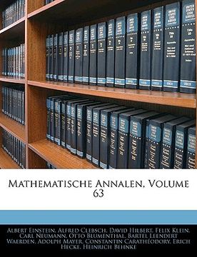 portada mathematische annalen, volume 63 (in English)