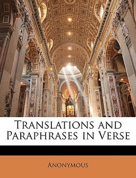 portada translations and paraphrases in verse (en Inglés)
