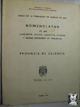 portada Nomenclator de la Provincia de Valencia
