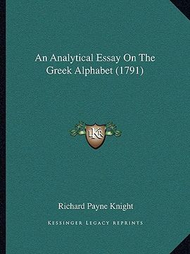 portada an analytical essay on the greek alphabet (1791) (en Inglés)