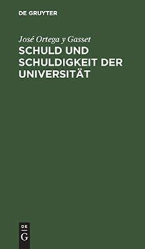 portada Schuld und Schuldigkeit der Universität (in German)