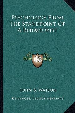 portada psychology from the standpoint of a behaviorist (en Inglés)