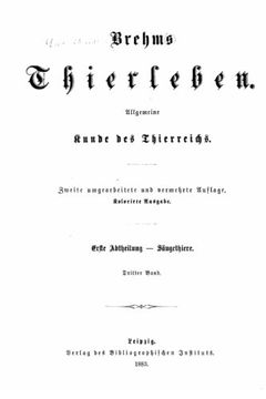 portada Brehms thierleben, allgemeine kunde des thierreichs (German Edition)