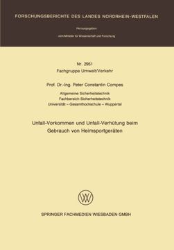portada Unfall-Vorkommen und Unfall-Verhütung beim Gebrauch von Heimsportgeräten (Forschungsberichte des Landes Nordrhein-Westfalen) (German Edition)